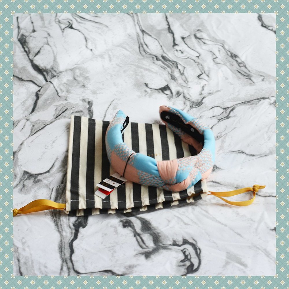 BNWT Lele Sadoughi Plaid Knotted Headband in Sunset Check